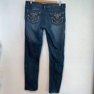 Old Skool Jeans Straight Leg Blue Stretch Denim W34"xL30.5" Womens Jrs Size 11